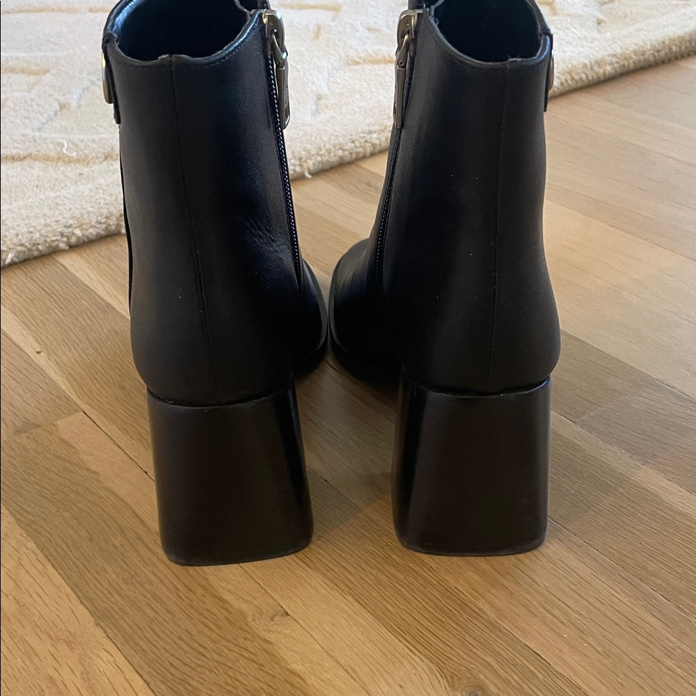 Coach Black Leather Block Heel Ankle Boots - Picture 4 of 4